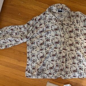 Ganni Floral Long Sleeve Blouse -Size 40